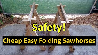 How To Simple Folding Sawhorses Part 3  Safety [upl. by Nalrah]