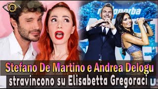 Stefano De Martino e Andrea Delogu stravincono su Elisabetta Gregoraci frecciatina alla showgirl [upl. by Tanney]