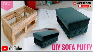 DIY sofa puffyhow to make pouf [upl. by Nisay]