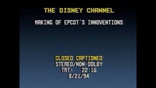 The Making of Epcot Innoventions The Disney Channel 1994 [upl. by Airotciv]