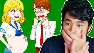 NABUNTIS AKO NG TEACHER KO  CARTOONS WITH MORAL LESSONS REACTION [upl. by Enamrej]