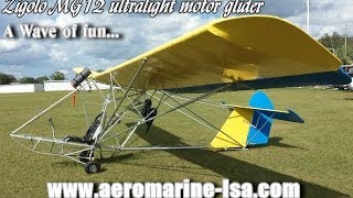 Zigolo MG12 motorized ultralight motor glider sailplane from AeroMarine LSA [upl. by Ax]