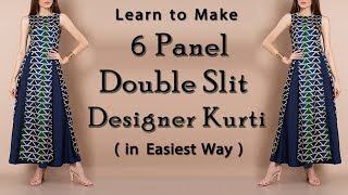 6 Panel Double Slit Kurti  DIY Designer Kurtis [upl. by Shurlock917]