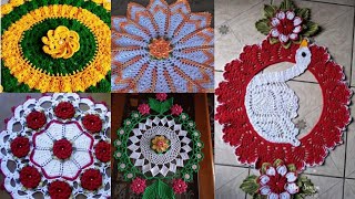 Crochet flower thalposh Thalposh  Crochet Rumal Designs New Beautiful Crochet Rumal thalposh [upl. by Ardnosal]