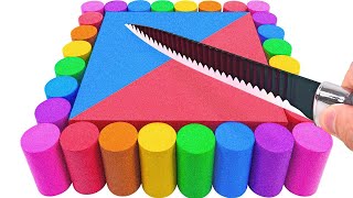 Satisfying Video l How to make Rainbow Photo Frame Cake FOR Kinetic Sand AND Pillar Cutting ASMR [upl. by Acimak]