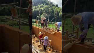 Mud wall rammed earth masonry process [upl. by Casanova202]