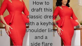 How to draft this classic shoulder dart keyhole design with side flare [upl. by Harrus]