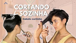 COMO RETOCO MEU CORTE CURTO SOZINHA  Cortando o cabelo em casa [upl. by Adnilreb995]