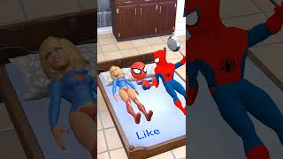 Only Supergirl Love Lil Spidey ❤️  Spiderman  Hulk  shorts [upl. by Ddal]