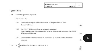 Mathematics Preparation Grade 12 Paper 1  Prelim 2024 Question 2  Sequences and series [upl. by Karita980]