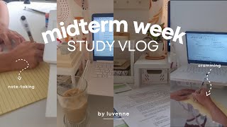 productive study vlog — midterms exam week extreme study session cramming amp notetaking [upl. by Ydnec]