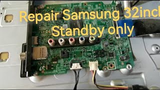 Repair Samsung 32inch LED tv problem standby onlytvrepair Lucbanelectronicstv [upl. by Ardnuahs]