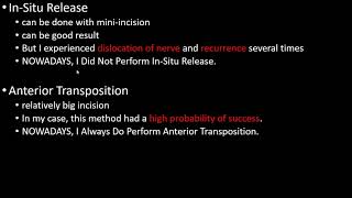 Tardy ulnar nerve palsy insitu vs Transposition [upl. by Jamey433]