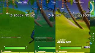 FORTNITE LOW STTINGS I5 9600K VS 9400F VS I3 9100F GTX 1650 SUPER NO OVERCLOCKING [upl. by Namus]