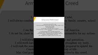 Army JROTC Cadet Creed jrotc ajrotc [upl. by Assenay671]