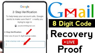 8 digit backup code gmail lost  2 step verification gmail recovery 8 digit backup code 2024 [upl. by Sheff139]