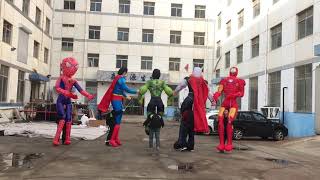 inflatable spiderman superman puppet [upl. by Sillek]