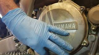 111 YZ450F 2021 Clutch Replacement Installing a new clutch in the Yamaha YZ450 [upl. by Adnawuj]