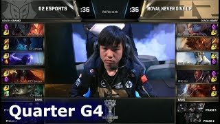 RNG vs G2 Game 4  Quarter Final S8 LoL Worlds 2018  Royal Never Give Up vs G2 eSports G4 [upl. by Arimay155]