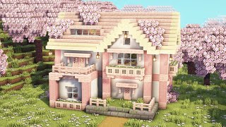 Minecraft How to Build a Cozy Cherry Blossom House  Tutorial [upl. by Ahsats]