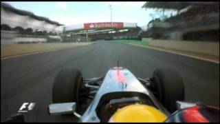 Lewis Hamilton overtakes Rubens Barichello 2009 Interlagos  FOM [upl. by Inittirb240]