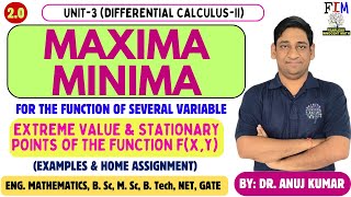 L4 MAXIMA AND MINIMA OF FUNCTION OF TWO VARIABLE  MAXIMA AND MINIMA ENGINEERING MATHEMATICS [upl. by Elrebmik]