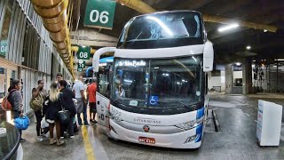 Viajando no SEMI LEITO da CATARINENSE  São Paulo x BALNEÁRIO CAMBORIÚ SC  3699 O ÚNICO DD VOLVO [upl. by Bellis739]