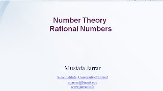 42 Rational Numbers in Number Theory [upl. by Oine]