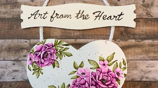 Art from the Heart Wooden wall hanging with Gina K Spring Bouquet stamp set video45 [upl. by Farny536]