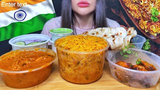 INDIAN FOOD  MUKBANG ASMR EATING  CHICKEN BIRYANI CHICKEN TIKKA MASALA asmr mukbang indianfood [upl. by Anerda]