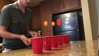 Bouncing ping pong balls into 6 cups world record [upl. by Ranique]