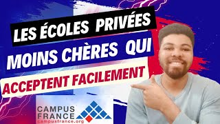 🇫🇷Liste des écoles privées pas chères qui acceptent tout le monde  Campus France [upl. by Okiman]