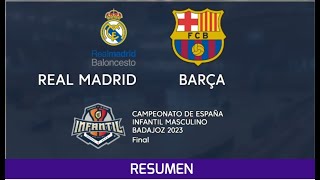 RESUMEN Final U14M REAL MADRID vs FC BARCELONA Final Campeonato España Infantil masc 2023 [upl. by Aneeroc]