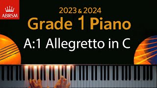 ABRSM 2023 amp 2024  Grade 1 Piano exam  A1 Allegretto in C  Anton Diabelli [upl. by Jonah548]