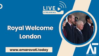 Qatari Emir Sheikh Tamim’s Royal Welcome in London  Amaravati Today [upl. by Leilani]