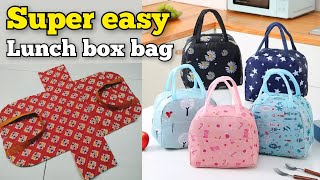 SUPER EASY LUNCH BOX BAG  PICNIC BAG making at home  handbag  bag cutting and stitching  purse [upl. by Orford884]