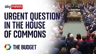 House of Commons live Urgent Question on briefings to the media ahead of the budget [upl. by Worthy15]