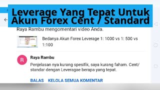 Leverage Yang Tepat Akun Forex CentStandard [upl. by Gorton]