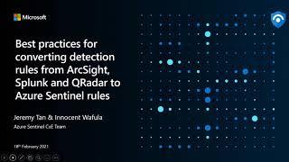 Best Practices Converting Detection Rules  Azure Sentinel webinar [upl. by Silrak810]