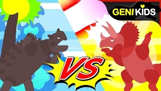 ▶Genikids Dino Movie◀ 5 Ankylosaurus VS Triceratops Fierce battle for LETTUCE  Dinosaurs for Kids [upl. by Melbourne480]