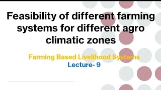 Feasibility of different farming systems for different agro climatic zones AGRON Hindi Explanation [upl. by Parrie]