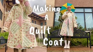 DIY Quilt Coat  Making a Winter Jacket from a Blanket  Beginner Friendly Tutorial  its so warm [upl. by Karole880]