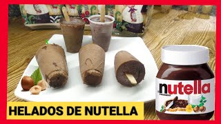 DELICIOSOS HELADOS CASEROS CREMOSOS DE NUTELLAHELADOS DE CREMA DE AVELLANAS NUTELLA [upl. by Yebloc630]