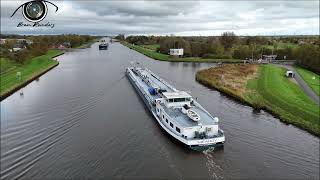 Scheepvaart op het Eemskanaal Shipping on the Eems Canal [upl. by Iliam]