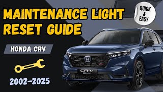 20022025 Honda CRV Oil Maintenance Light Reset Essential Steps for Engine Health and Efficiency [upl. by Webster]