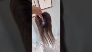 Mini toppershair thinning hair toppers monofilament toppers balayage colors realhairtoppers [upl. by Annwahs]