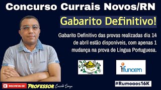 Prof Cassildo Souza  Concurso Currais NovosRN  Gabarito definitivo divulgado [upl. by Quince595]