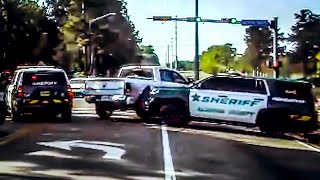 Robbery results in high speed sheriff pursuit Stop sticks PIT maneuver [upl. by Girovard657]