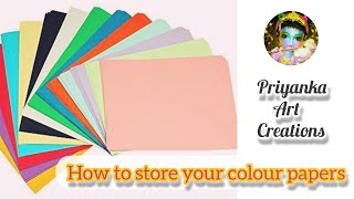 HOW TO ARRANGE YOUR COLOUR PAPERS EASILY AT HOME PAPER STORAGE IDEASQUILLING CRAFT STORAGE IDEAS [upl. by Aicssej]