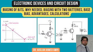 Biasing of BJTs Why Needed Biasing with Two Batteries Base Bias Advantages Calculations EDC [upl. by Monie]